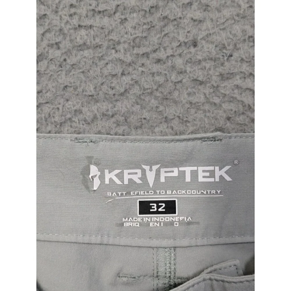 Kryptek Shorts Mens 32 Battlefield to Backcountry Fishing Hiking Zip Cargo Gray
